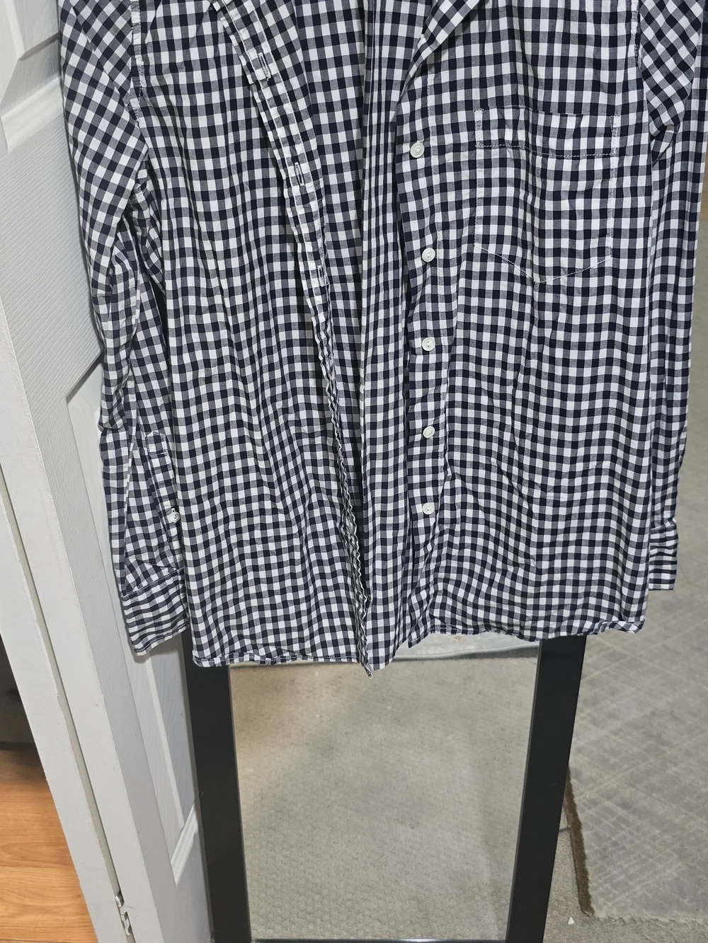 J.Crew Black & White Gingham Button-Up